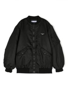 Dolce & Gabbana Kids veste bomber à patch logo - Noir