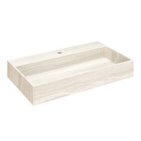 Saniclear White Travertin marmer wastafel 80x46cm met kraangat