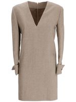 Golden Goose robe courte en laine à col v - Marron