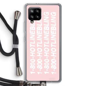 Hotline bling pink: Samsung Galaxy A42 5G Transparant Hoesje met koord