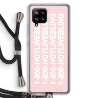 Hotline bling pink: Samsung Galaxy A42 5G Transparant Hoesje met koord