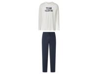 esmara Men Heren pyjama (Wit/donkerblauw, M)