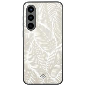 Samsung Galaxy A56 glazen hardcase - Palmy leaves beige