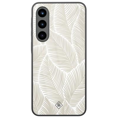 Samsung Galaxy A56 glazen hardcase - Palmy leaves beige