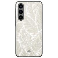 Samsung Galaxy A56 glazen hardcase - Palmy leaves beige