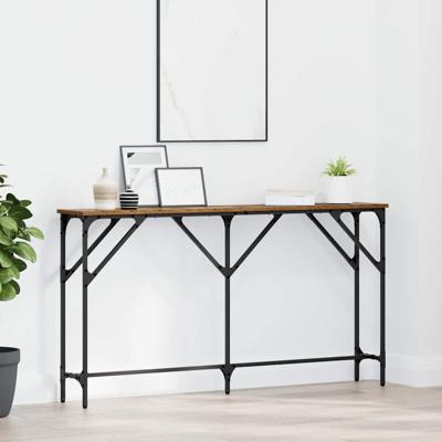 Wandtafel Oud Hout 140 x 23 x 75 cm Gelaagd hout en metaal