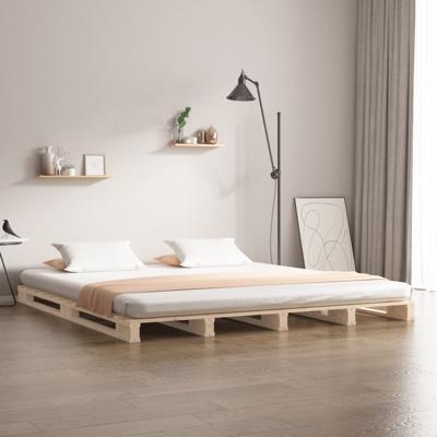 Palletbed massief grenenhout 140x200 cm