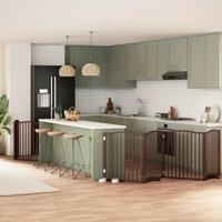 VidaXL Hondenhek inklapbaar 8 panelen 640 cm populierenhout bruin