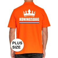 Koningsdag polo t-shirt oranje met kroon voor heren 4XL  -