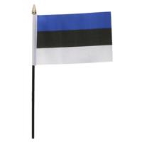 Estland - mini vlaggetje van 10 x 15 cm op stokje - Landen vlag - H27 cm