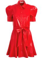 alice + olivia robe-chemise courte Lurlene en cuir artificiel - Rouge