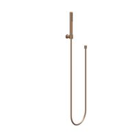 Handdoucheset IVY Set Bestaande Uit Doucheslang 150 cm, Wandhouder En Staafhanddouche Geborsteld Mat Koper PVD