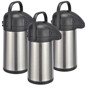 Thermoskan - 3x stuks - 2,2 liter - RVS -13 x 34 cm - isoleerkan - koffiekan - theekan - warmhoud ka