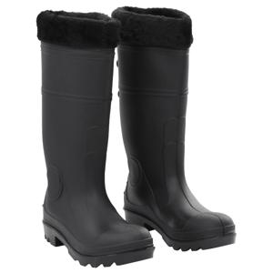 VidaXL Regenlaarzen met verwijderbare sokken maat 39 pvc zwart