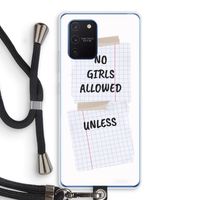 No Girls Allowed Unless: Samsung Galaxy Note 10 Lite Transparant Hoesje met koord