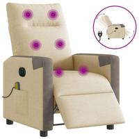 Massagestoel elektrisch verstelbaar stof crèmekleurig