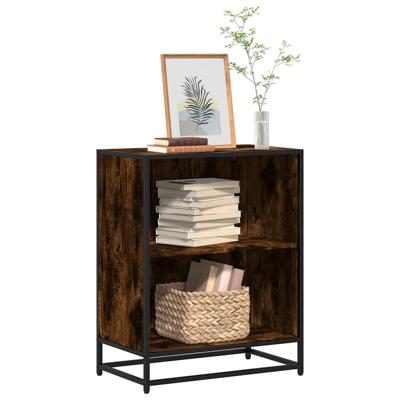 Boekenkast 60x35x76 cm bewerkt hout gerookt eikenkleurig