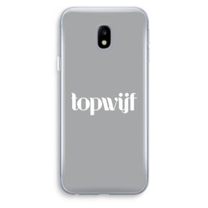 Topwijf Grijs Wit: Samsung Galaxy J3 (2017) Transparant Hoesje