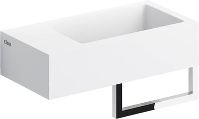 Clou Flush 3 fontein met voorbewerkt kraangat met handdoekhouder 36x18cm wit