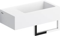 Clou Flush 3 fontein met voorbewerkt kraangat met handdoekhouder 36x18cm wit Clou Flush 3 fontein met voorbewerkt kraangat met handdoekhouder 36x18cm wit