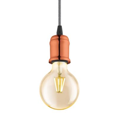 Eglo HanglampYorth pendel koperbruin met zwart wit snoer - 32542