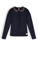 NoNo Meisjes shirt met kraag - Kim - Navy blauw