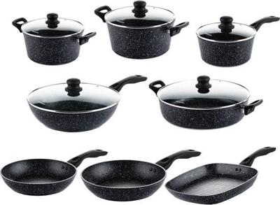 Westinghouse Pannenset Black Marble - inductie en alle andere warmtebronnen - 8 Delig