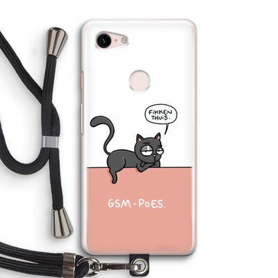 GSM poes: Pixel 3 Transparant Hoesje met koord