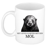 Cadeau mok voor de familie Mol - het leven is beter met - wit - keramiek - 300 ml
