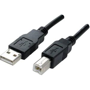 Manhattan USB-kabel USB 2.0 USB-A stekker, USB-B stekker 3.00 m Zwart Vergulde steekcontacten, UL gecertificeerd 333382-CG