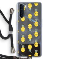 Ananas: Oppo A91 Transparant Hoesje met koord