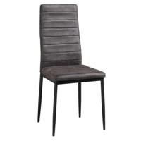 1+1 Gratis Leen Bakker - Eetkamerstoel Rowin - Stof - Antraciet - Stof/Metaal - Grijs - 56x42.5x97 Cm