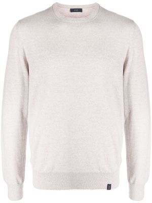 Fay pull en maille fine à col rond - Gris