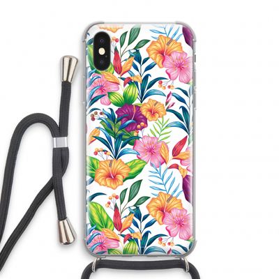 Tropisch 2: iPhone XS Transparant Hoesje met koord