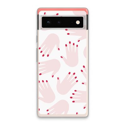 Hands pink: Google Pixel 6 Transparant Hoesje