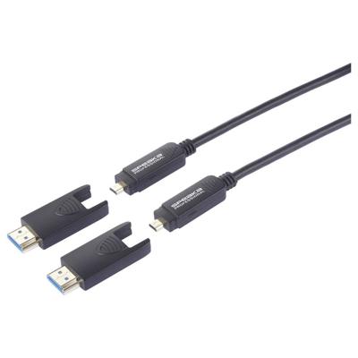 SpeaKa Professional SP-13597800 HDMI-kabel Glasvezel / HDMI Aansluitkabel HDMI-A-stekker, HDMI-micro-D-stekker, HDMI-A-stekker, HDMI-micro-D-stekker 15.00 m