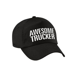 Awesome trucker pet / cap zwart voor volwassenen - Geweldige vrachtwagenchauffeur cadeau
