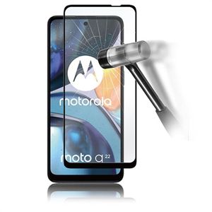 Panzer Motorola Moto G22/E32/E32s Screenprotector van gehard glas - 9H - Zwart