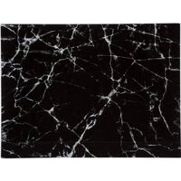 Snijplank rechthoek zwart met marmer print 40 x 30 cm van glas - Snijplanken - thumbnail