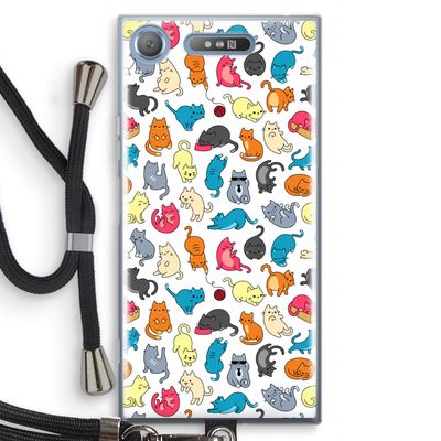 Kleurrijke katten: Sony Xperia XZ1 Transparant Hoesje met koord