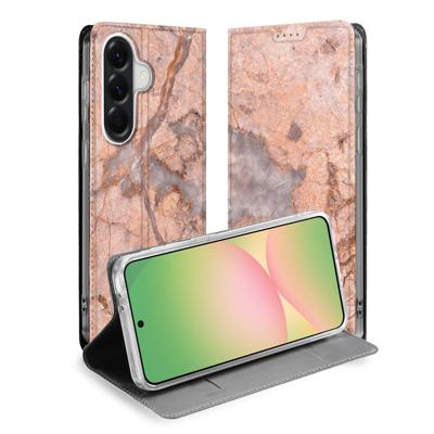 Samsung Galaxy A57 | Bookcase | Hoesje met Pasjes Marmer Oranje