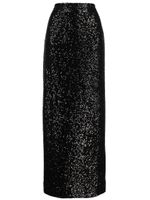 Elie Saab jupe longue à sequins - Noir