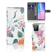 Samsung S10 Lite Telefoonhoesje met Pasjes Bird Flowers
