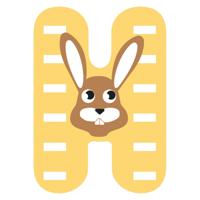 Small Foot - houten dieren kinderletter - h Small Foot - houten dieren kinderletter - h