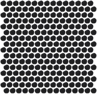 Mozaïek tegels Penny Zwart Mat 31,5x29,1 - Rond Wand en vloer Geglazuurde porseleinen steengoed