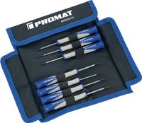 Promat Set precisieschroevendraaiers | met centreerkop | 7 delig | sleuf / PH - 4000828141 - 4000828141 Promat Set precisieschroevendraaiers | met centreerkop | 7 delig | sleuf / PH - 4000828141 - 4000828141