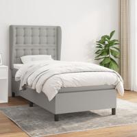 Boxspring met matras stof lichtgrijs 90x190 cm