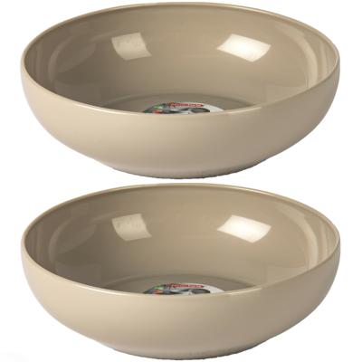 Plasticforte Kommetjes/schaaltjes - 8x - dessert/ontbijt - kunststof - D20 x 6 cm - taupe