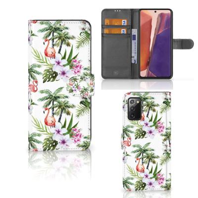 Samsung Galaxy Note 20 | Telefoonhoesje | Met pasjeshouder | Flamingo Palms
