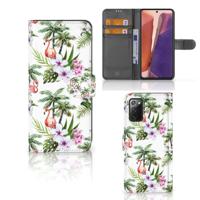 Samsung Galaxy Note 20 | Telefoonhoesje | Met pasjeshouder | Flamingo Palms